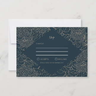 Faux Gold Botanisch Lijst Weddin RSVP