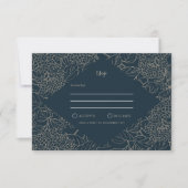 Faux Gold Botanisch Lijst Weddin RSVP Kaartje (Voorkant)