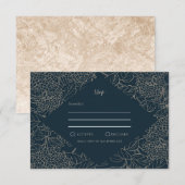 Faux Gold Botanisch Lijst Weddin RSVP Kaartje (Voorkant / Achterkant)