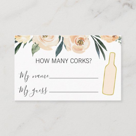 Faux Gold Bottle Hoeveel kurken heeft er te pakken Visitekaartje (Voorkant)