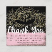 Faux Gold Boutique Hanger Closet Business Vierkante Visitekaartje (Voorkant)