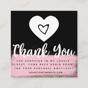 Faux Gold Boutique Heart Closet Business Vierkante Visitekaartje