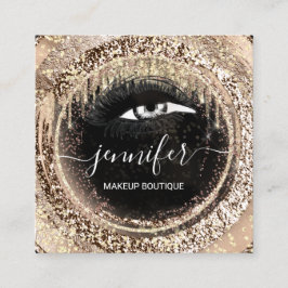 Faux Gold Boutique Makeup Lashes QRCode Lash Black Vierkante Visitekaartje