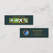 Faux Gold Box Logistic Transport Modes Mini Visitekaartje (Voorkant / Achterkant)