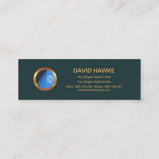 Faux Gold Box Logistic Transport Modes Mini Visitekaartje (Achterkant)