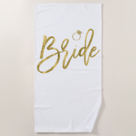 Faux Gold Bride met ringbandhanddoek Strandlaken