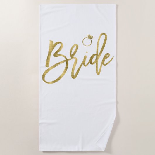 Faux Gold Bride met ringbandhanddoek Strandlaken (Voorkant)
