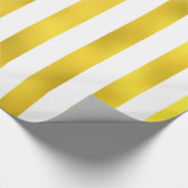 Faux Gold Bronze White - verticale strepen gestrip Cadeaupapier (Hoek)