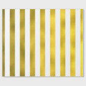 Faux Gold Bronze White - verticale strepen gestrip Cadeaupapier (Vlak)