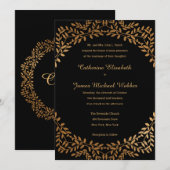 Faux Gold bruiloft uitgenodigd door de ouders van Kaart (Voorkant / Achterkant)