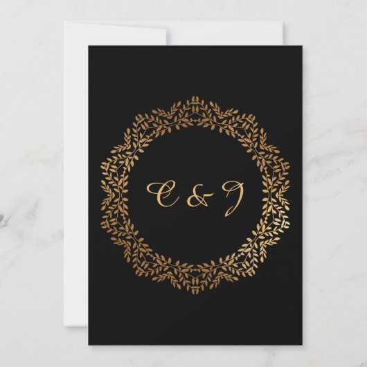 Faux Gold bruiloft uitgenodigd door de ouders van  Kaart (Achterkant)