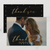 Faux Gold Brush Script Foto Dank u Kaarten (Voorkant / Achterkant)