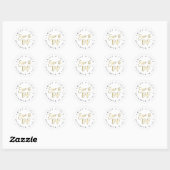 Faux Gold Brush Sla de datum op Ronde Sticker (Vel)