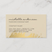 Faux Gold Brushed Beige / Grijs Visitekaartje (Voorkant)