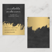 Faux Gold Brushed Black Lush texture Visitekaartje (Voorkant / Achterkant)