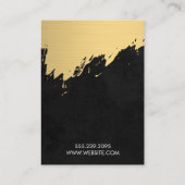 Faux Gold Brushed Black met monogram Visitekaartje (Achterkant)