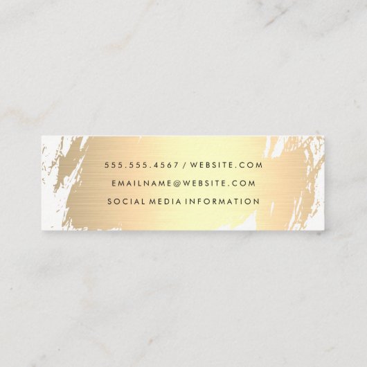 Faux Gold Brushed | Bokeh Mini Visitekaartje (Achterkant)