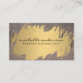 Faux Gold Brushed | Donker gerustd metaal Visitekaartje (Voorkant)