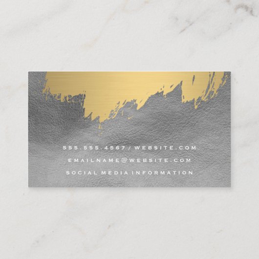 Faux Gold Brushed / lederen afdrukken Visitekaartje (Achterkant)