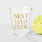 Faux Gold Brushed Metallic Folie Beste pap ooit Shot Glas (Voorkant)