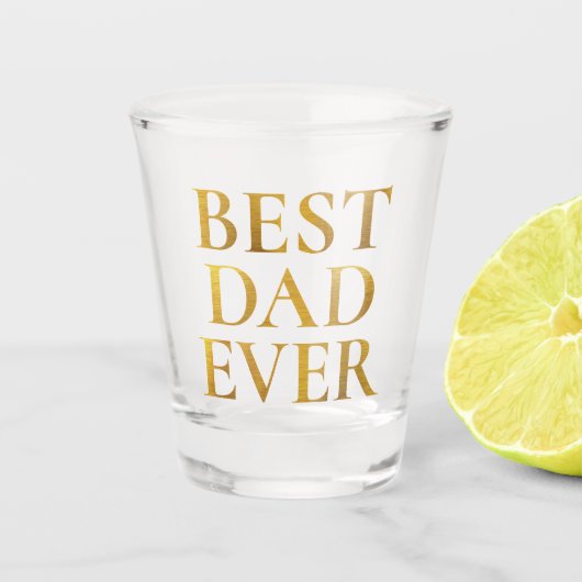 Faux Gold Brushed Metallic Folie Beste pap ooit Shot Glas (Voorkant)