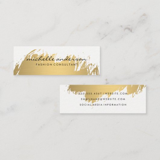 Faux Gold Brushed Mini Visitekaartje (Voorkant / Achterkant)