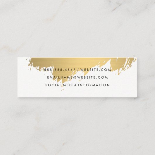 Faux Gold Brushed Mini Visitekaartje (Achterkant)