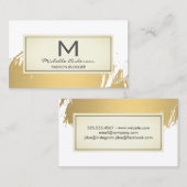 Faux Gold Brushed Monogram Visitekaartje (Voorkant / Achterkant)