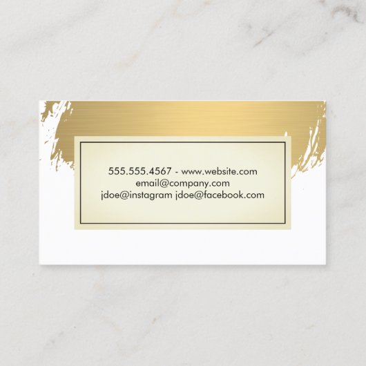 Faux Gold Brushed Monogram Visitekaartje (Achterkant)