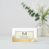 Faux Gold Brushed Monogram Visitekaartje (Staand voorkant)