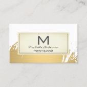 Faux Gold Brushed Monogram Visitekaartje (Voorkant)