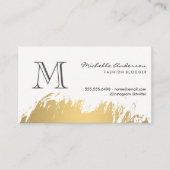 Faux Gold Brushed Monogram Visitekaartje (Voorkant)