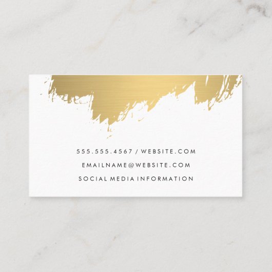 Faux Gold Brushed Slate Texture Visitekaartje (Achterkant)