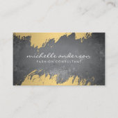 Faux Gold Brushed Slate Texture Visitekaartje (Voorkant)