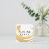 Faux Gold Brushed Vierkante Visitekaartje (Staand voorkant)