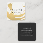 Faux Gold Brushed Vierkante Visitekaartje (Voorkant / Achterkant)