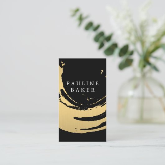 Faux Gold Brushed Visitekaartje (Staand voorkant)