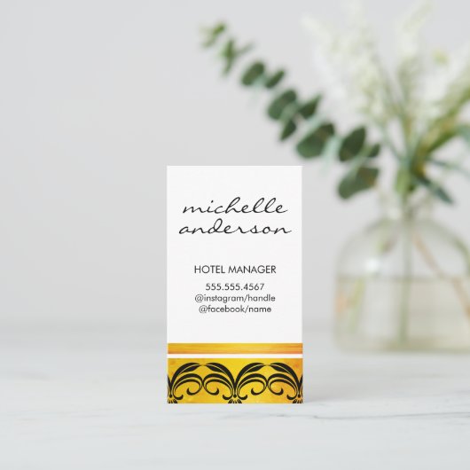 Faux Gold Brushed // Voortreffelijk element Visitekaartje (Staand voorkant)