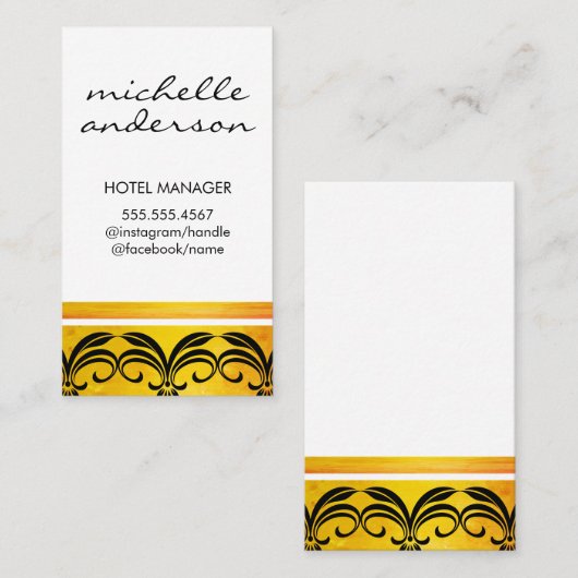 Faux Gold Brushed // Voortreffelijk element Visitekaartje (Voorkant / Achterkant)