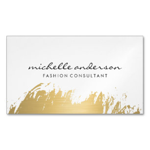 Faux Gold Brushed White Grey Magnetisch Visitekaartje