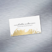 Faux Gold Brushed White Grey Magnetisch Visitekaartje (Voorbeeld)