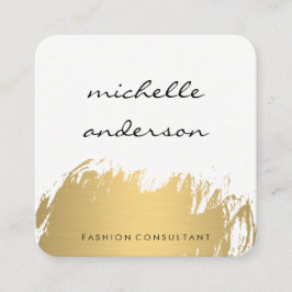 Faux Gold Brushed White Grey Vierkante Visitekaartje