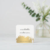 Faux Gold Brushed White Grey Vierkante Visitekaartje (Staand voorkant)