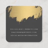 Faux Gold Brushed White Grey Vierkante Visitekaartje (Achterkant)