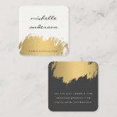 Faux Gold Brushed White Grey Vierkante Visitekaartje (Voorkant / Achterkant)