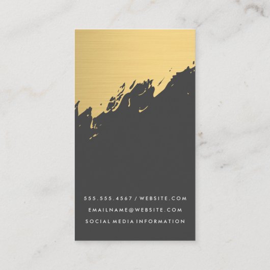 Faux Gold Brushed White Grey Visitekaartje (Achterkant)