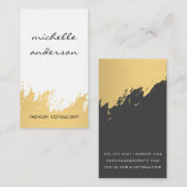 Faux Gold Brushed White Grey Visitekaartje (Voorkant / Achterkant)