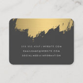 Faux Gold Brushed White Grey Visitekaartje (Achterkant)