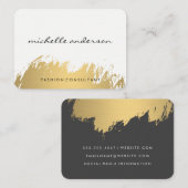 Faux Gold Brushed White Grey Visitekaartje (Voorkant / Achterkant)