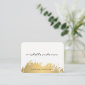 Faux Gold Brushed White Grey Visitekaartje (Staand voorkant)